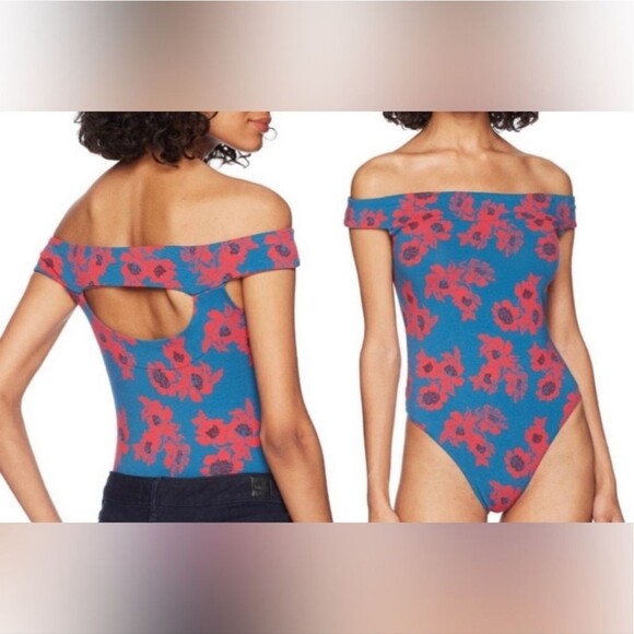 Free People So Much Off the Shoulder Knit Bodysuit Whimsy Size Med NWT - Picture 2 of 8